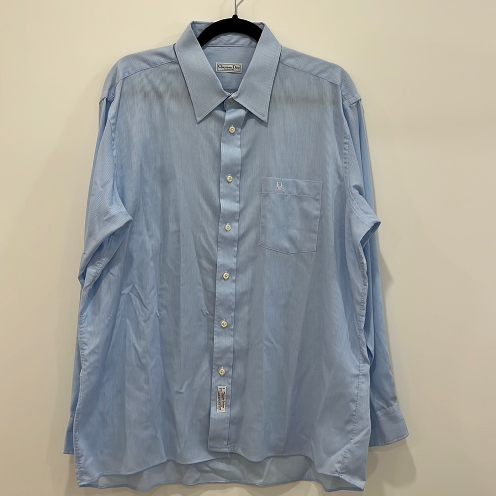 Christian Dior light blue button up shirt